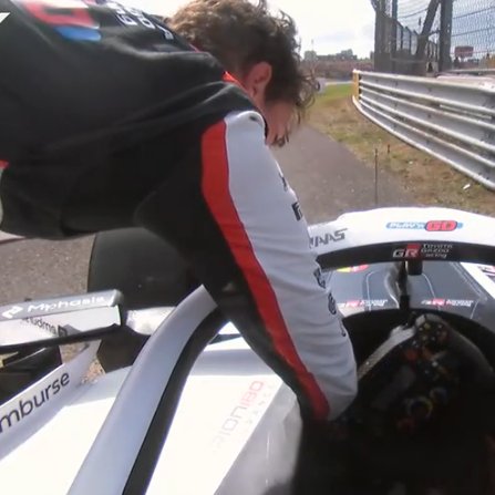 bestofbearman's tweet photo. Ollie checking something on the car https://t.co/jVmgqMWgCF