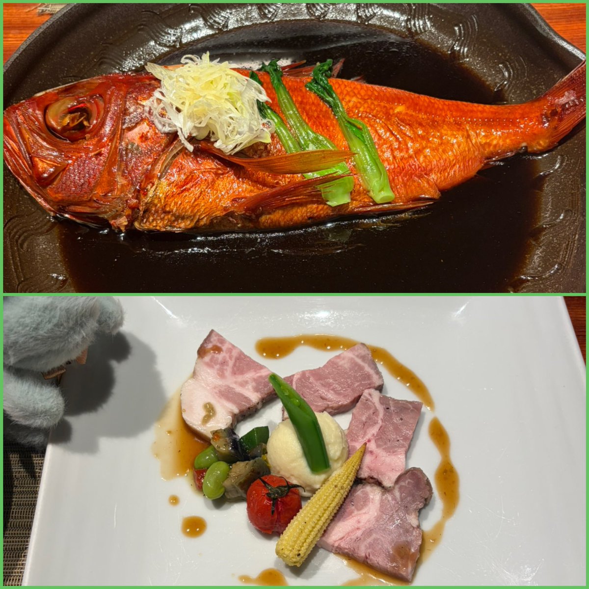 jibusyou's tweet photo. 旅館のご飯めちゃくちゃ美味しかったー！
完全個室だったから、明日はグーも連れていく☺️
金目鯛丸々一尾の煮付け美味しすぎた😭

部屋も、源泉かけ流し温泉着いてる部屋で最高過ぎる。
明日はお昼からのんびり外出✨ https://t.co/Aj2ThY5Lkl