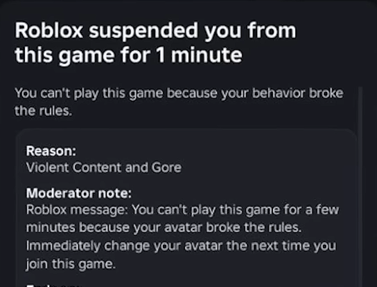 tiffikan's tweet photo. 👋Hey everyone👋

‼️🚨Roblox's new avatar verification feature has also started glitching🚨‼️

🤣Roblox notified me to change my avatar because their system considered my classic wizard shirt to be blood🤣

This is just pure travesty; their AI is truly incapable of doing anything properly.

@roblox, please fix your avatar verification AI completely. These glitches are terrible.