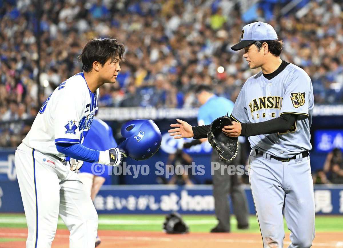 tospophoto's tweet photo. 【プロ野球】2026年8月23日　DeNA×阪神(横浜スタジアム)

#高橋遥人 #勝又温史

#hanshin #baystars #東スポ https://t.co/mKnL3rKzdE
