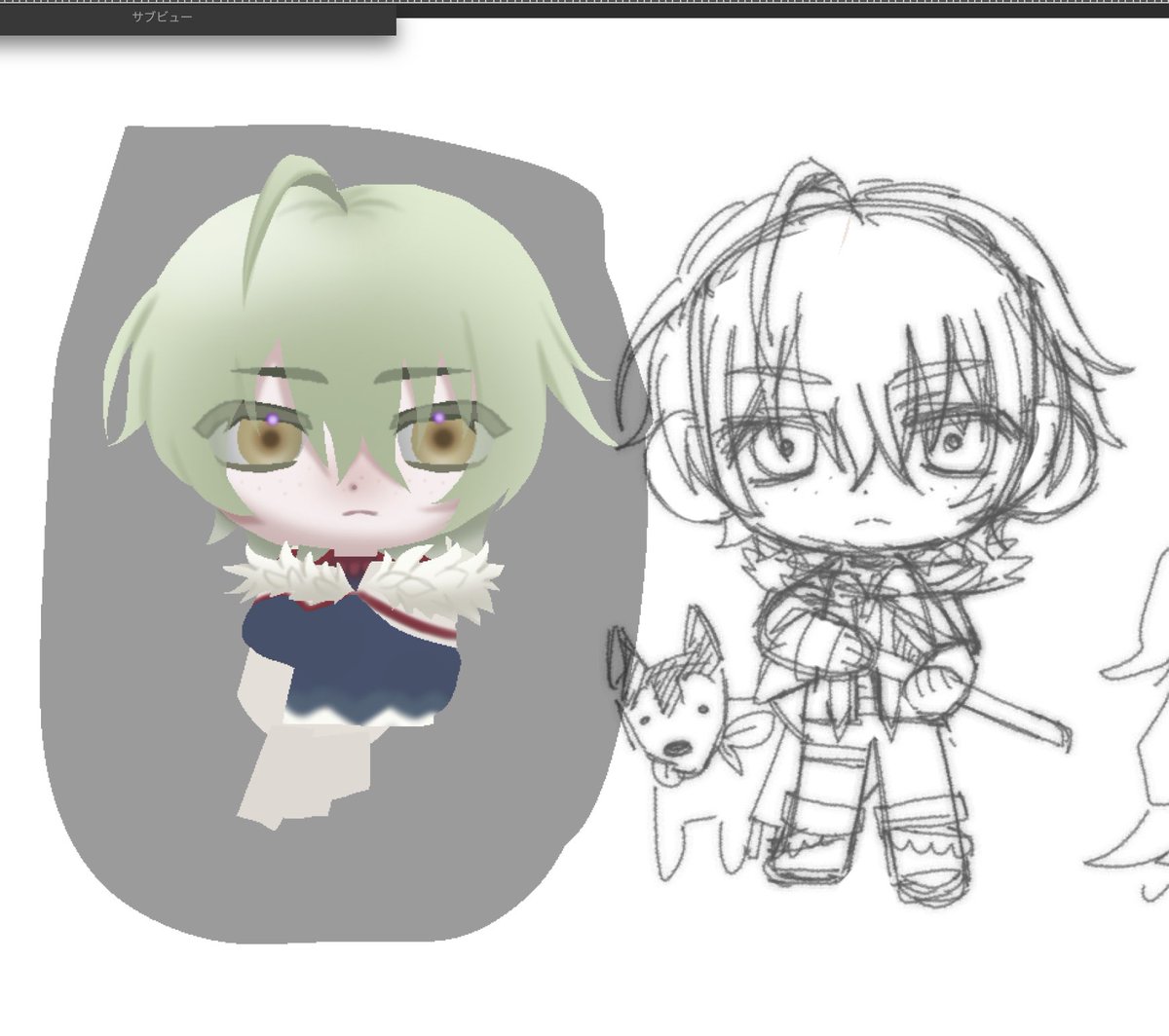 Serafhim01__'s tweet photo. 口ーポリ風描いてみようと思ったけどムズすぎて挫折した、顔違うし https://t.co/FRMVcxSdqj