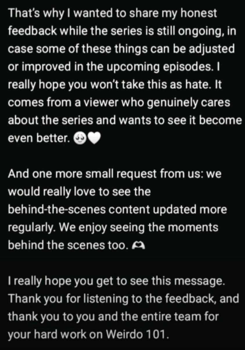 noenoe22613's tweet photo. Dear PChamp, @champwee 

I really hope you get to see this message. Thank you for listening to the feedback, and thank you to you and the entire team for your hard work on Weirdo 101.

With respect and love. 

#WEIRDO101Series https://t.co/K5hq7FU8pA
