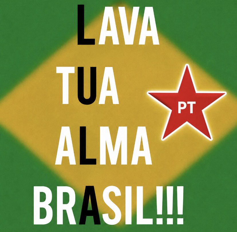_dilmadebochada's tweet photo. LAVA TUA ALMA BRASIL 
LULA PRIMEIRO TURNO https://t.co/SaQUMe4zzM