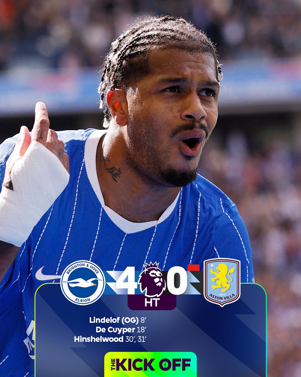 premierleague's tweet photo. A ruthless performance from @BHAFC in that first half! 😮‍💨 

It's only the third time a team have led by four goals at half-time on the opening weekend in Premier League history 👊 https://t.co/z2ghDG6xFZ