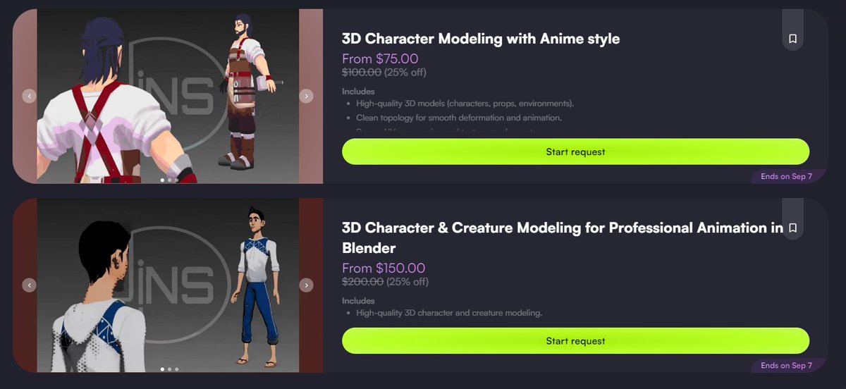 jeeofalltrades's tweet photo. Hi guys, don't miss out on this discount, it's only available until September 7th. There are mid-poly character models for games as well as character models for animation.

#Vgencommission #discount #3dart #characterdesignㅤ https://t.co/qpt8I9hstz