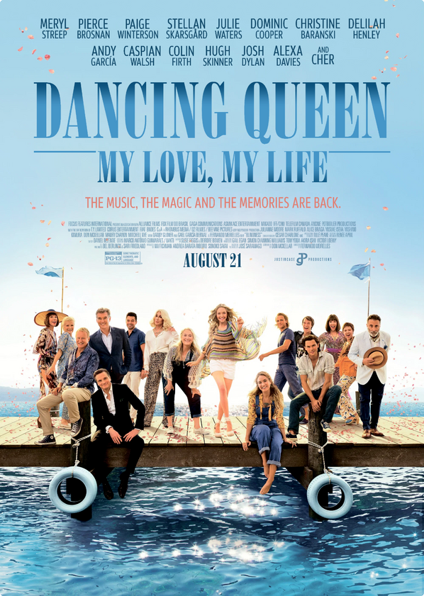 JCPFilms's tweet photo. The music, the magic and the memories are back. #DancingQueenMLML, starring Meryl Streep, Pierce Brosnan and Paige Winterson, is in theaters now. Find out where it’s playing and get your tickets! 🎟️➡️ https://t.co/KIMJBlhe7m https://t.co/03D72DBbL4