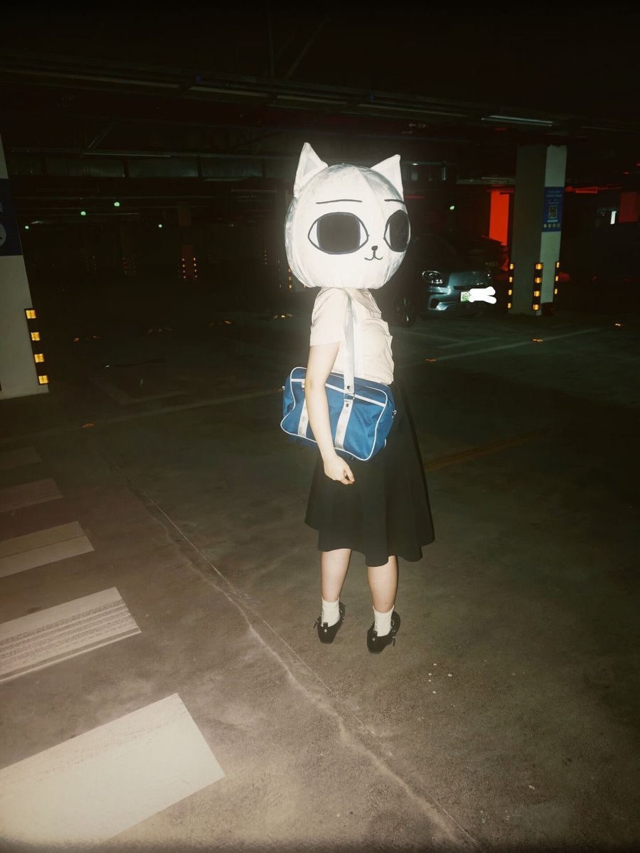 xyue6926's tweet photo. 我做了一个猫汤头套 https://t.co/HF0XNOUhFc