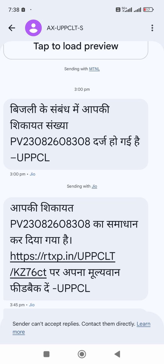 Rahul_7799's tweet photo. Dear Sir,
@UPPCLLKO @pvvnlghaziabad @1912PVVNL @aksharmaBharat @CMOfficeUP 
Aaj complaint ki gayi or 45 minutes baad wo resolve bhi ho gayi lekin yaha power supply abhi tak nahi chali shayad is area Rajdhani Enclave Pavi Sadakpur ke log Electricity bill nahi bharte hai #nopower https://t.co/SyXvEmgG1W