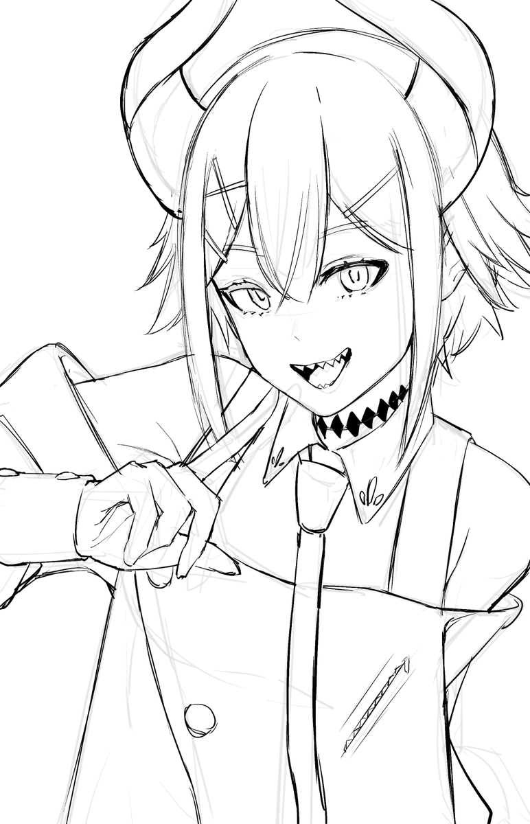 syanimoku's tweet photo. ラフ
＃イラスト https://t.co/nMzR1Hs1L1
