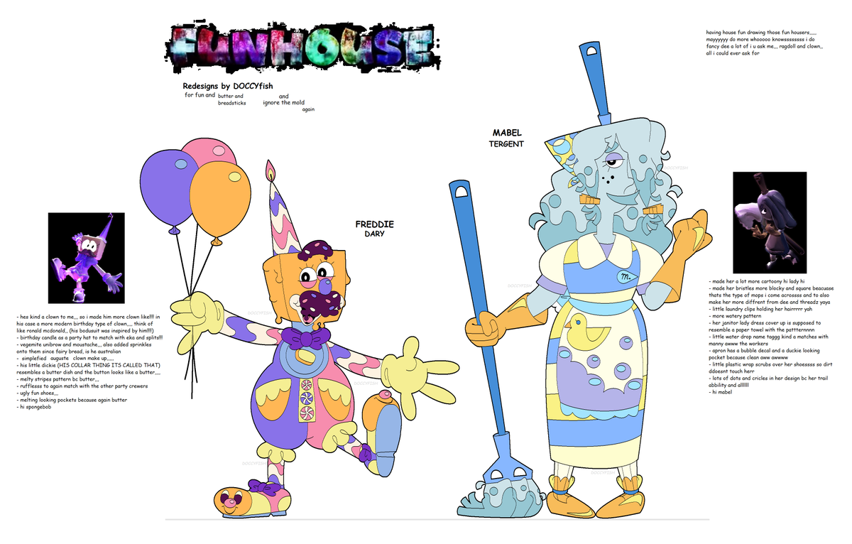 DOCCYfish's tweet photo. Some more funhouse redesigns of the other guys for house and fun yeah

#FUNHOUSE https://t.co/CVYhdEkCAB