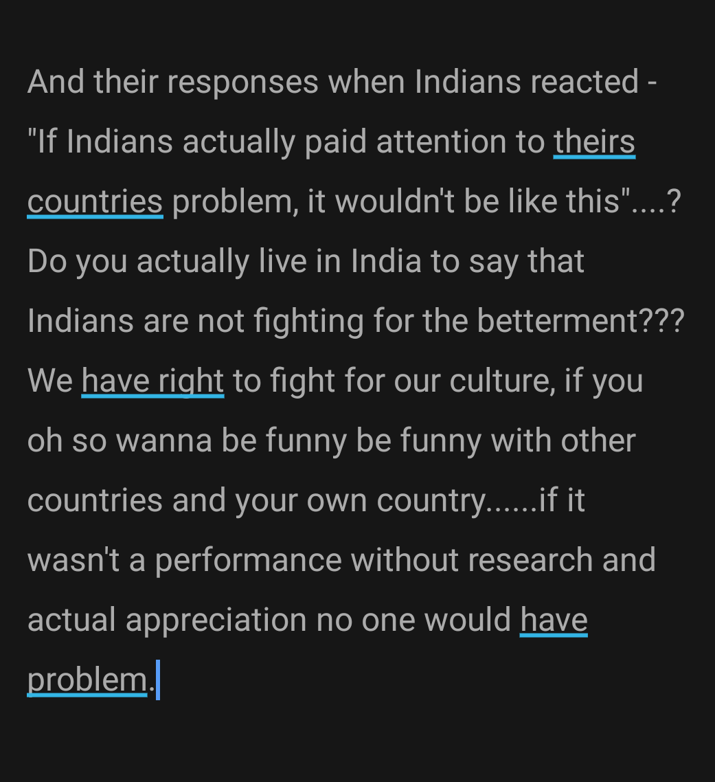 Paohan_kyni's tweet photo. Like damn my bad I don't find mockery of my culture funny??? Ohho we are so unfunny ...haha Indians need to chill.... don't pmo
Again no hate to anyone but all hate to people who are so determined to not listen and invalidate our culture https://t.co/Ad1BXvsV8Z