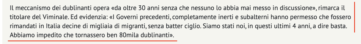 vitalbaa's tweet photo. Nell'intervista di oggi al Corriere della Sera, il ministro Piantedosi vanta il fatto che il Governo Meloni non abbia ripreso da altri Paesi 80.000 dublinanti di competenza dell'Italia. 

Alla prossima intervista, qualcuno faccia presente al ministro che la Corte di Giustizia dell'Unione europea, nel 2024 e nel 2026, ha attestato che la condotta di chi unilateralmente rifiuta di riprendere in carico i dublinanti che gli spetterebbero, come ha fatto l'Italia, viola le norme Ue.

Quindi, Piantedosi sta vantandosi di aver violato la legge.

Tutto bene?