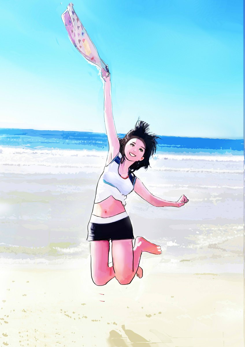 SAI60115133's tweet photo. 砂浜ジャンプ　露出変えて2種 | SAI60 #pixiv https://t.co/diQKl0SIym 
＃イラスト練習中　＃絵描きさんと繋がりたい
手直しx2 https://t.co/phTBKzncCe