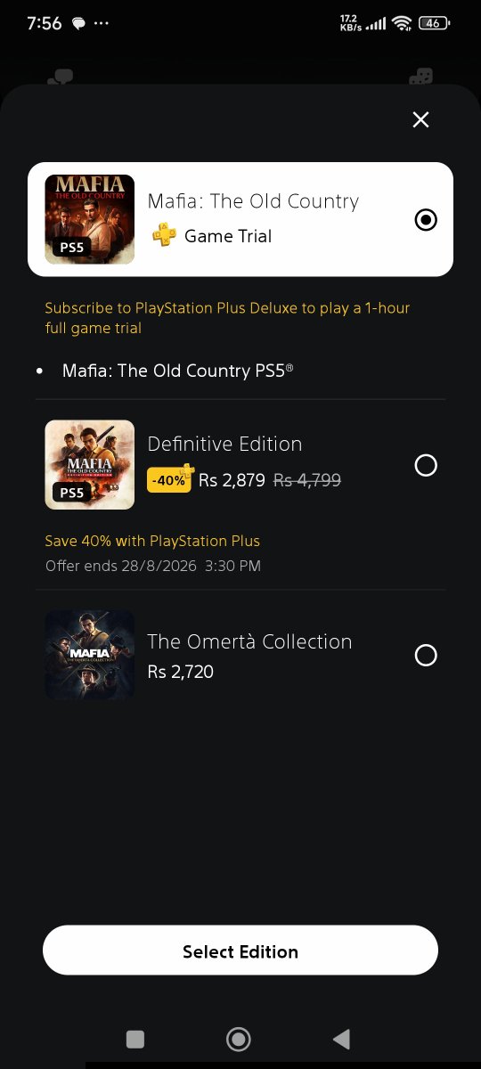 sanchant1998's tweet photo. @PlayStationIN
@PlayStation @2K 

I already own the mafia trilogy on ps5. I wanted to buy the omerta edition for the old country, but there is no option without buying the other 3 games again. You should fix that pricing issue. https://t.co/XH4mVEkJEV