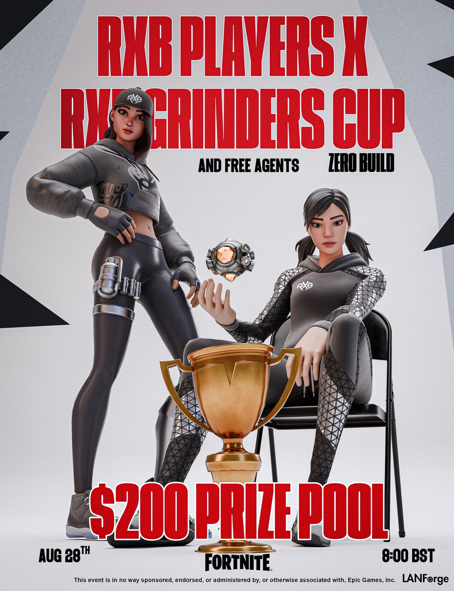 RXBesport's tweet photo. 🏆 $200 RXB  X GRINDER/FA CUP 🏆 

🗺️ Top 2 Get Pro Paid RXB contracts
📅 Aug 28 - 8:00 PM BST
🎯 4 Duo Games EU + NA

- How to play : 
👍🏻 Like and Retweet This post
✅ Follow  @RXBesport 
💬Reply to sign up as solo to get paired with RXB player https://t.co/2jmQTRuHqR