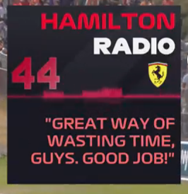 TearOffFR's tweet photo. TOUR 45/72

OUCH ! Lewis Hamilton énervé à la radio après avoir perdu du temps derrière Charles Leclerc :

📻 "Belle manière de perdre du temps. Bravo les gars !"

#F1 #DutchGP