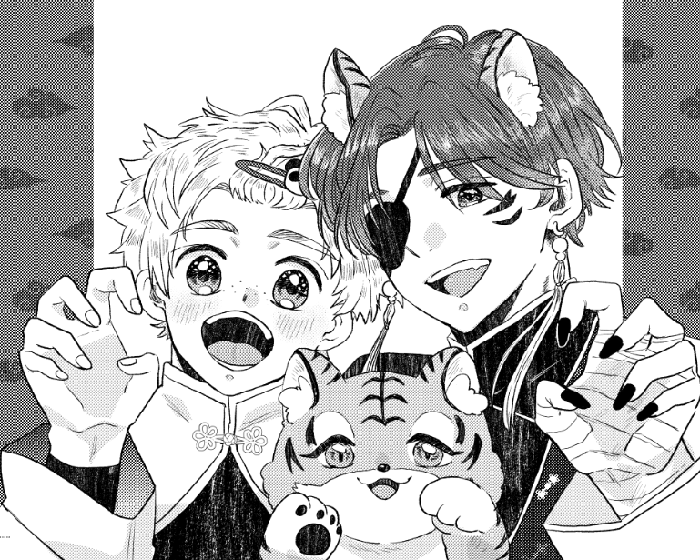 elli2ji's tweet photo. 🐯🫖📝😊💞
🐯🫖さんずっと描きたくて震えてたので大変楽しかったです！ https://t.co/kS3ruX6SeV