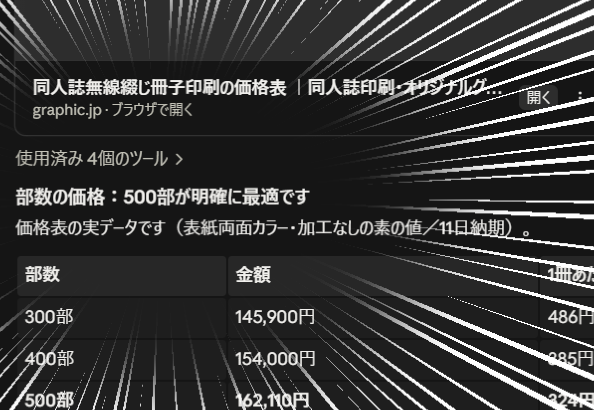 studiomasakaki's tweet photo. 世界最高の知能Fable5に、同人誌を何部刷ったらいいか聞いてみた https://t.co/WLAVIuLkmM