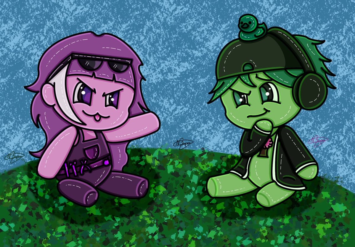 nbispoo's tweet photo. Voltei a assistir #arkanis e me deu vontade de desenhar eles 💜💚

#arkanis #arkanisfanart https://t.co/XBmvihT26j