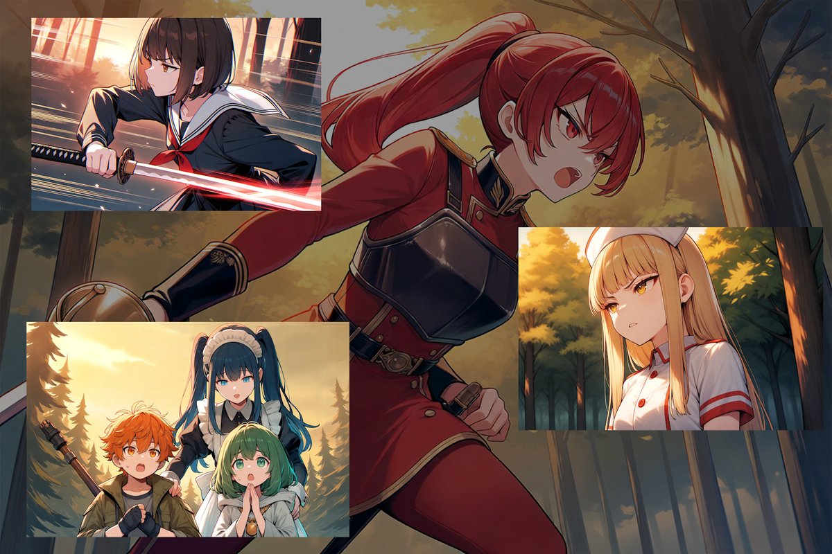higana_yogana's tweet photo. 孤児・没落貴族・焔 13-1

🟤セラと🗡️レフィ、わかりあえぬ二つの刃。
🟢ライナの悲痛な願いも届かず、戦いは終局へと向かう。

{
近づいてくる🟤セラを遠ざけようと、🗡️レフィは闇雲に剣を振るう。

🗡️「力を持つ貴様にはわかるまい！　認められぬ者の怒りなど！」
} 1/3

#創作 #AIイラスト https://t.co/HydY2DFJQq