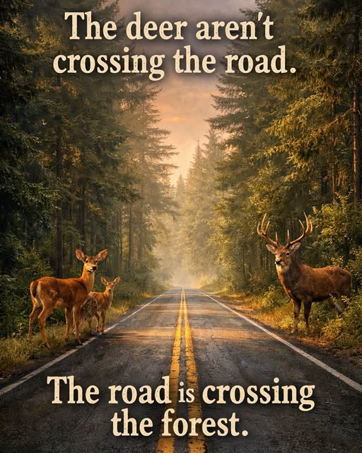 tiger26931's tweet photo. Maybe it’s not their world interrupting ours…Maybe it’s our roads cutting through theirs.
We’re just visitors in places that have been home long before us.
Drive a little slower.
Look a little closer.
Respect what was here first. https://t.co/3y4JGKjrl8