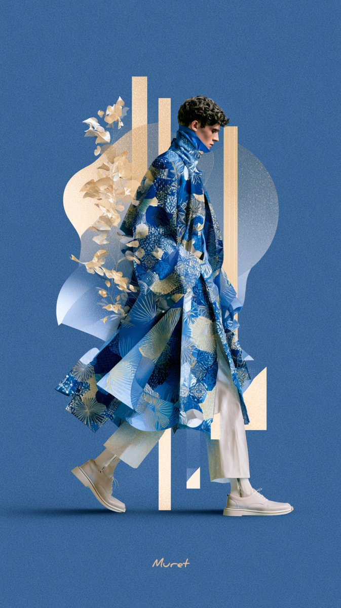 ArtMuret's tweet photo. 🔖srefコード
--sref 1893979818

モダン・ジャポニスム：
ブルーとゴールドの饗宴💙
srefチャレンジ🌙
#muretart #srefcode #AIart #AIイラスト https://t.co/cxu5Dv8DiP