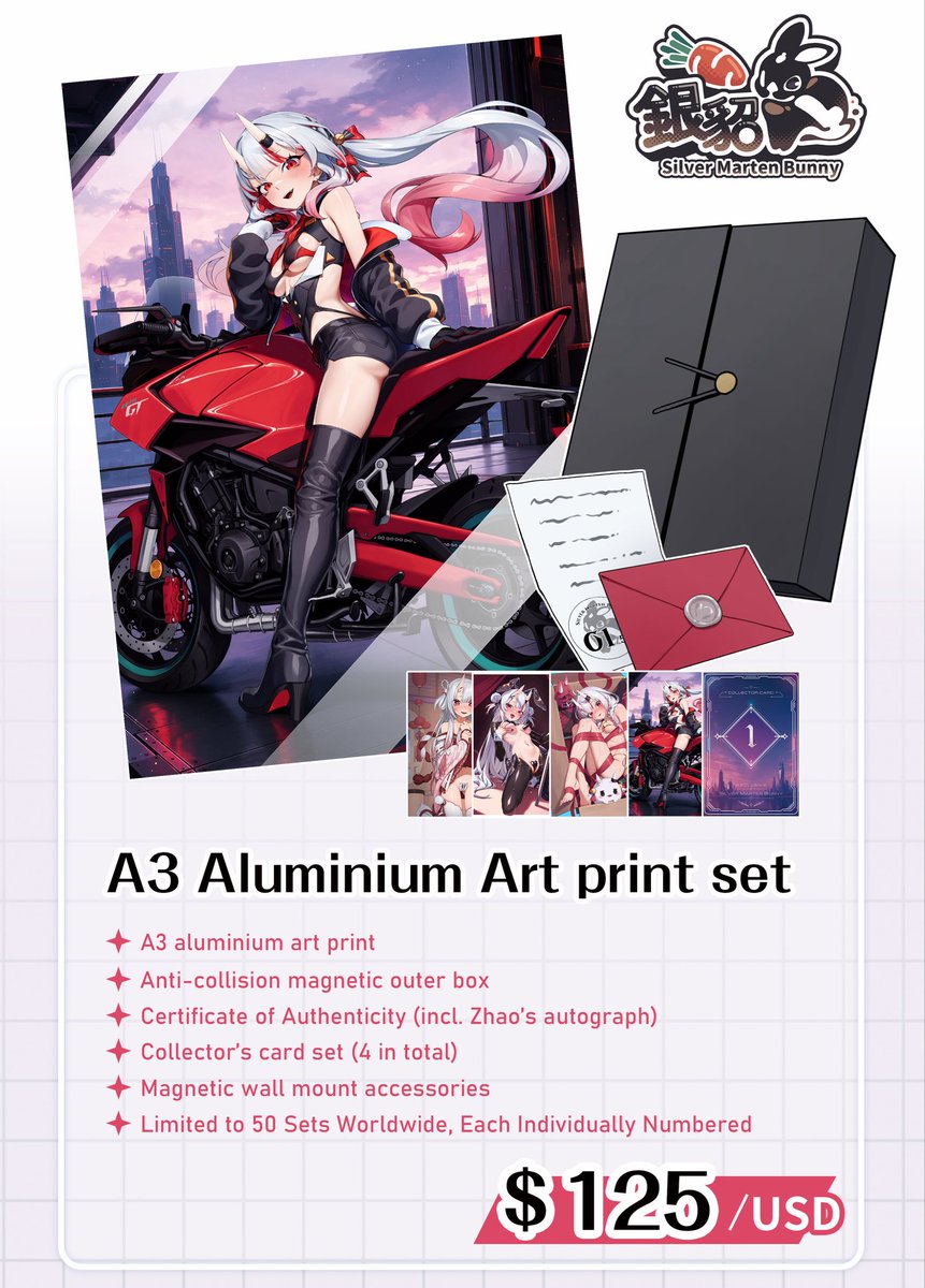 Silver_Marten's tweet photo. Our new Ayame A3 Aluminium art print set + merch pre-order are now available for worldwide pre-order.
Pre-order Period: Now through October 31, 2026, 23:59 (GMT+8) Available Regions: Worldwide Shipping Origin: Taiwan
Order Form:
English：https://t.co/gftl253Tc9…
（1/2） https://t.co/WzQJFZQheT