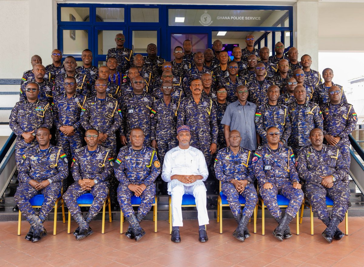 GhPoliceService's tweet photo. INTERIOR MINISTER COMMENDS POLICE OFFICERS, URGES REGIONAL COMMANDERS TO STRENGTHEN PROFESSIONALISM https://t.co/67JBeYv0II