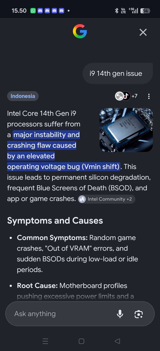 ohhaohao's tweet photo. tried resetting my pc but reset also failed am I cooked?

ever since I changed to 14th gen i9, my browser and apps has been crashing even when idleing on pc I'll randomly get BSOD or screen freezes but never when streaming or gaming wtf man. https://t.co/mMTfpDRwju