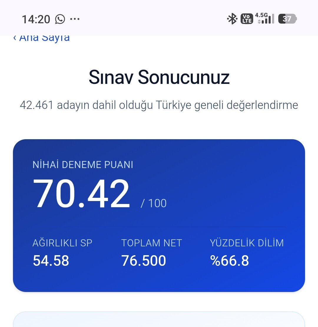 Fbudakk47's tweet photo. @richfairy_ Bunun puan hesaplamasi niye öyle düşük 76 net ile 70 puan verihordu https://t.co/0rtLgYQsTY