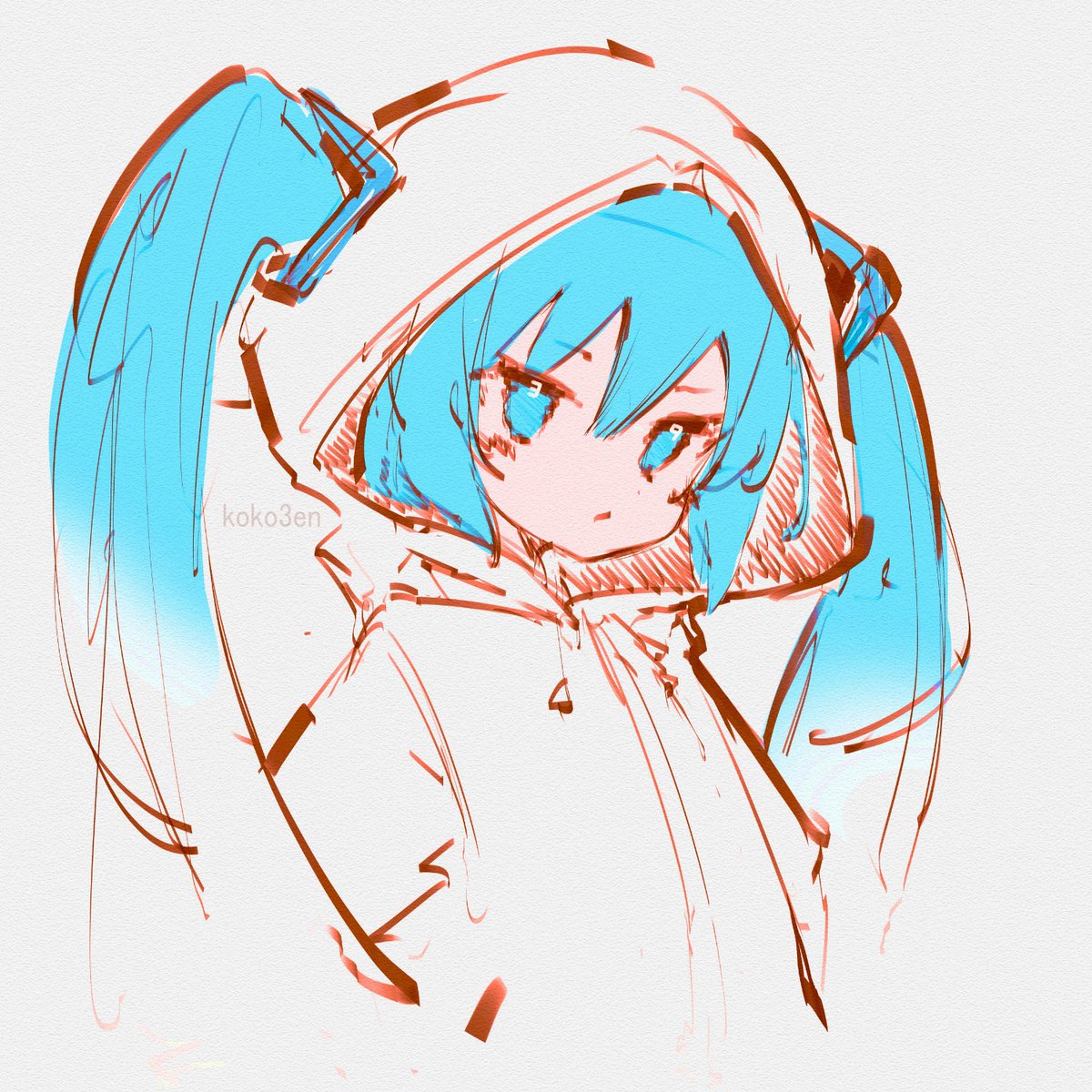 koko3en's tweet photo. 初音ミク #今月描いた絵を晒そう https://t.co/cdOmpw6LIm