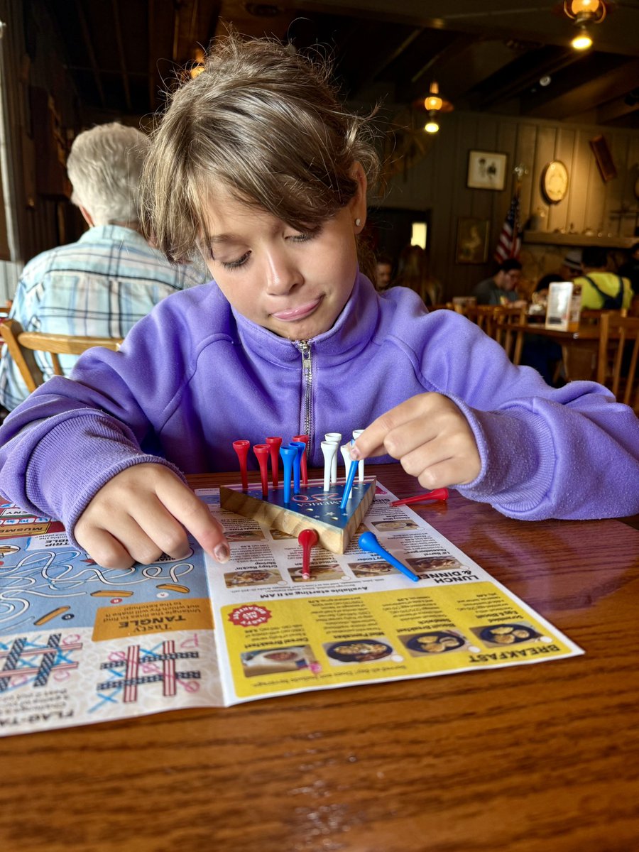 Uncle_JimmyD's tweet photo. Pap showed her how……let’s see if she figures it out!
@CrackerBarrel #crackerbarrel https://t.co/C7RxjUd71l