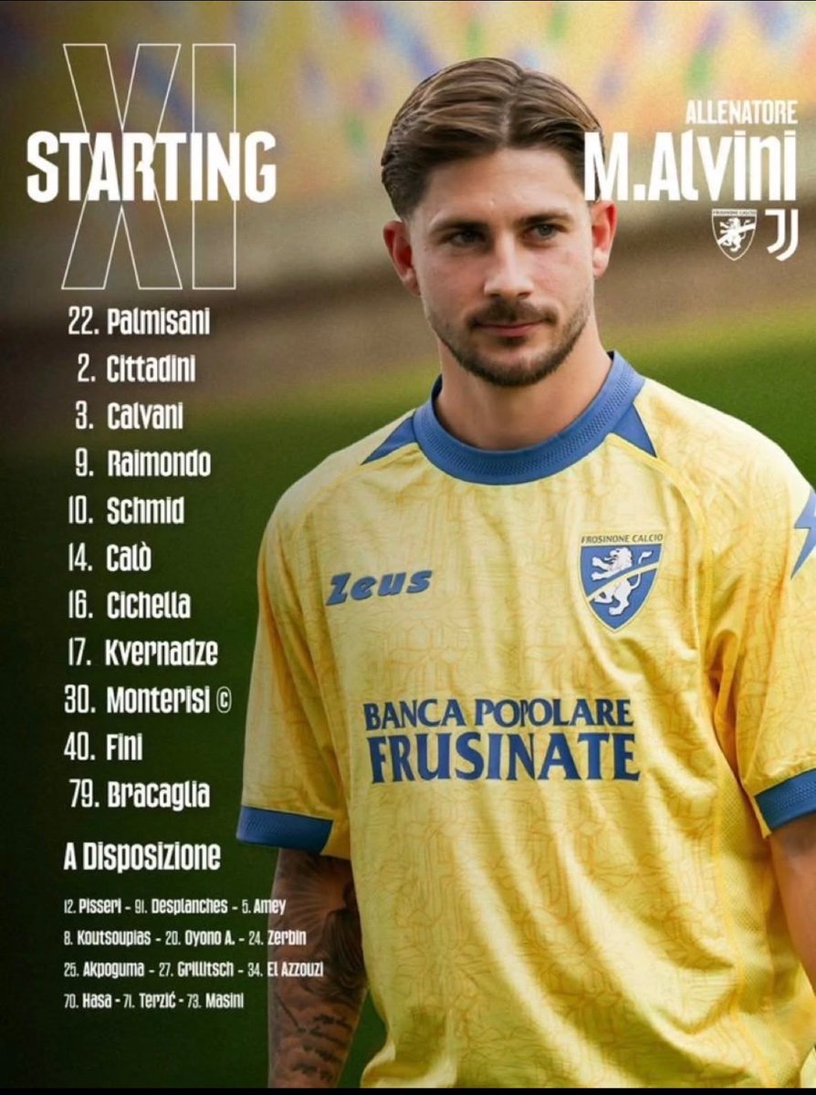 Elcalcio_'s tweet photo. 🇮🇹 | فروزينوني x يوفنتوس
🏆 | الجـولة 1
⏰ | 7:30 م
🏟️ | بينيتو ستيربي
📺 | منصة شاشا
🎙️ | عبدالله الحربي

ـــــ تشكيلة الفريقين الرسمية: https://t.co/2ymo8VAjOi
