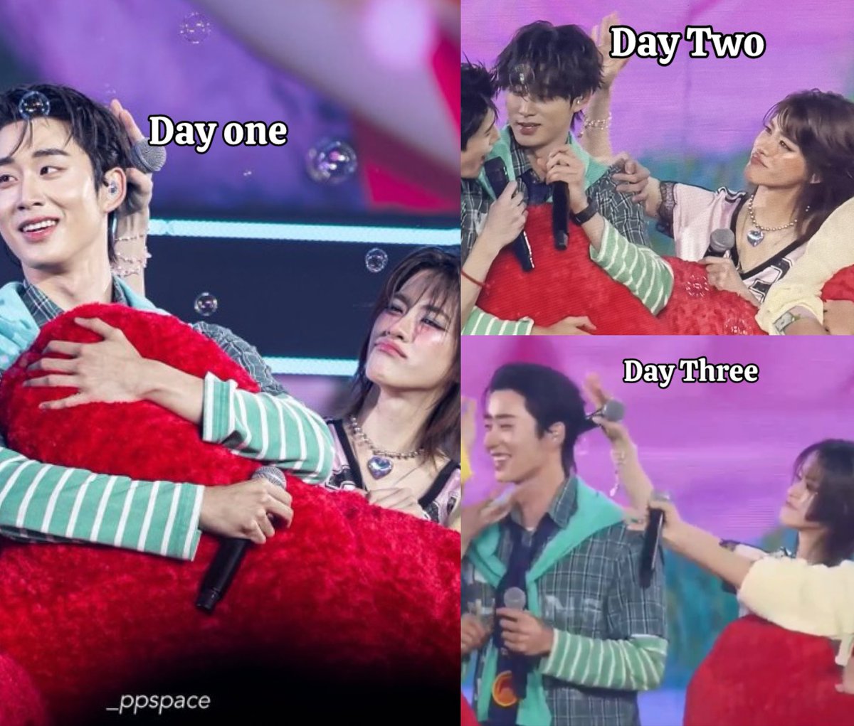 WilliamEst4eva's tweet photo. Emi having cute aggression towards est while patting his hair from day one to day three😭🤏😭 https://t.co/r8ahHelIy3