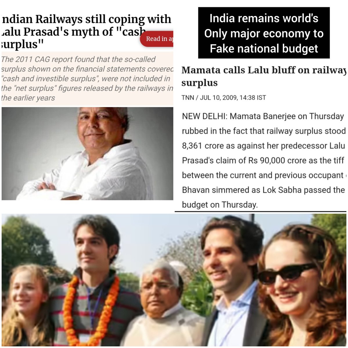 total_woke_'s tweet photo. Anyone can electrify railways, launch Vande Bharat, build metro, new lines, clean stations &amp; freight corridors but only world's best economist Manmohan Singh could fake railway budget and sent Lalu Yadav to Harvard to celebrate the achievement 👏 https://t.co/bXKZ5ntzOh