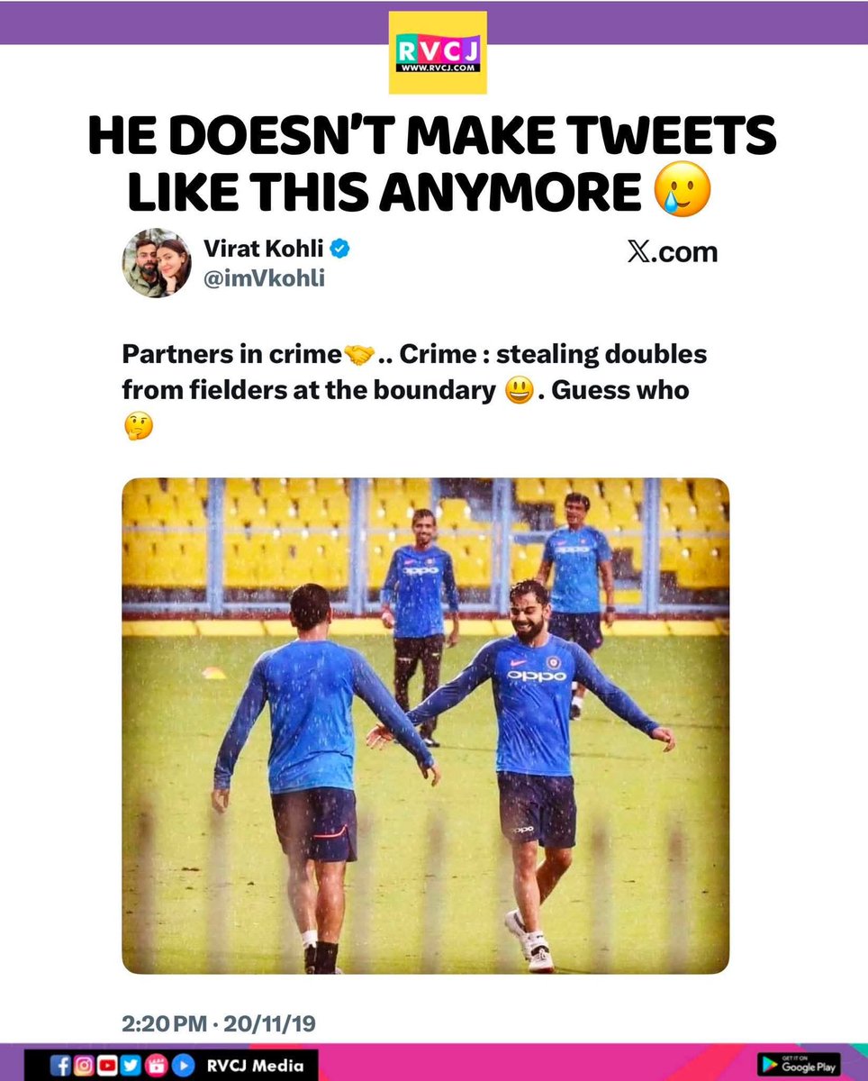 RVCJ_FB's tweet photo. The Old Tweet of Virat Kohli 🥹 https://t.co/wCX2QJnwX2