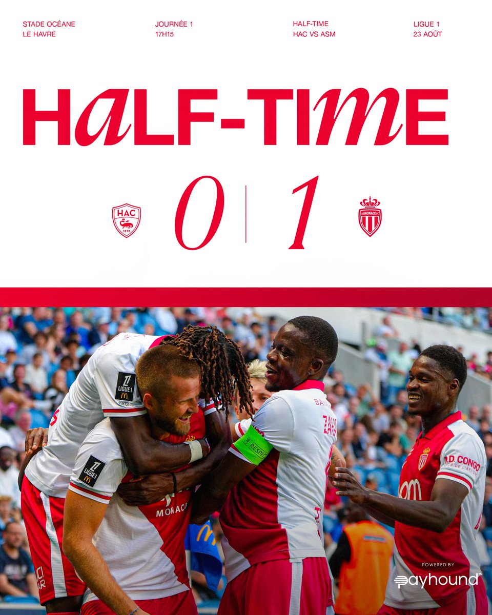 AS_Monaco's tweet photo. ⏸️ Nos Monégasques sont devants à la pause grâce à un but d'Eric Dier !

⏱️45+4' 0️⃣-1️⃣ I #HACASM https://t.co/bl1x5UjSnq