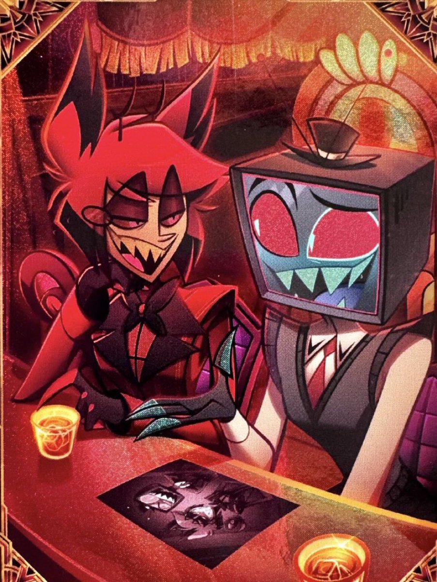 Firy_Fox's tweet photo. Kinda bugs me when ppl say / insinuate that Vox was being delusional in thinking Alastor might be his partner when THIS is how he was with Vox before https://t.co/usn2Bwqvrg