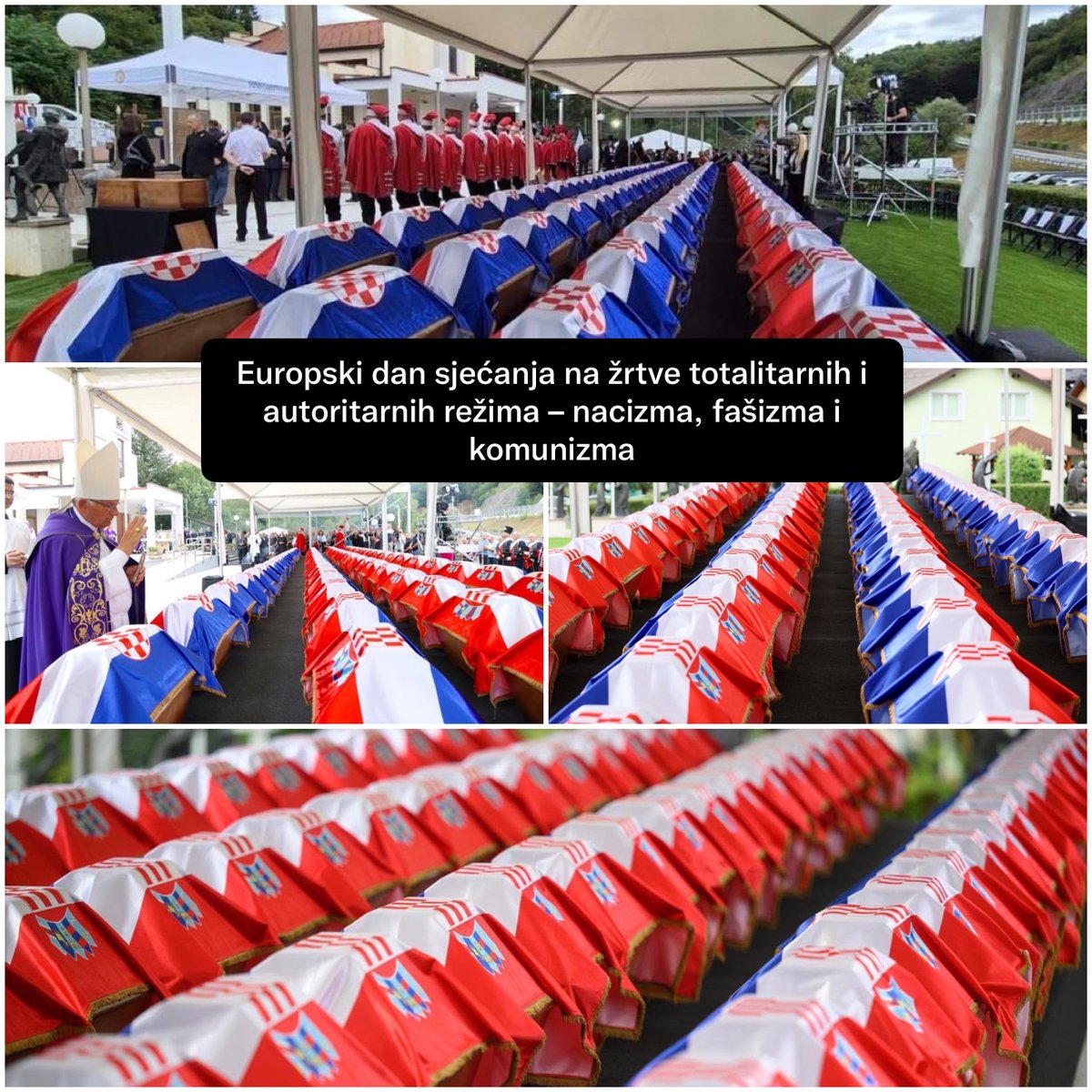StjepoBartulica's tweet photo. Europski dan sjećanja na žrtve svih totalitarnih i autoritarnih režima – nacizma, fašizma i komunizma.
Hrvatska se još uvijek nije na pravi način suočila s nasljeđem komunizma.
Jučer je u Maclju dostojno pokopano 500 hrvatskih žrtava, više od osam desetljeća nakon njihove smrti. Istovremeno, stotine masovnih grobnica još uvijek čekaju istraživanje.

Dugujemo žrtvama i njihovim obiteljima istinu, dostojan pokop i trajno sjećanje.
Zato ću se nastaviti zalagati za osnivanje Muzeja žrtava komunističkog terora i potpuno suočavanje Hrvatske s tim dijelom naše prošlosti.
