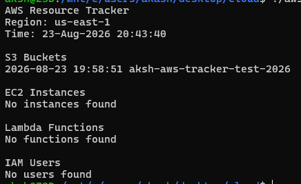 akashkumaar_'s tweet photo. Built a small AWS Resource Tracker using Bash +AWS CLI ☁️
It automates:
• S3 buckets
• EC2 instances
• Lambda functions
• IAM users
Quickly identify AWS resources across services. Added handling for empty results to avoid blank output.
#AWS  #AWSCLI #LearningInPublic #Linux https://t.co/sfTxqVb35F