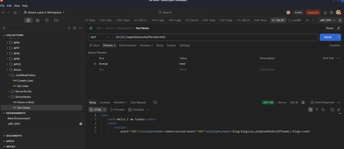 _Amarachick's tweet photo. Day 11/30 ✅ #30DaysStudyChallenge
vAPI Arena challenges:
• JustWeakToken — weak JWT validation
• ServerSurfer — SSRF
• StickyNotes — Stored XSS
Different challenges, same lesson: never blindly trust tokens, URLs, or user input.
#30DaysStudyChallenge #APISecurity https://t.co/cwjBxp1et5