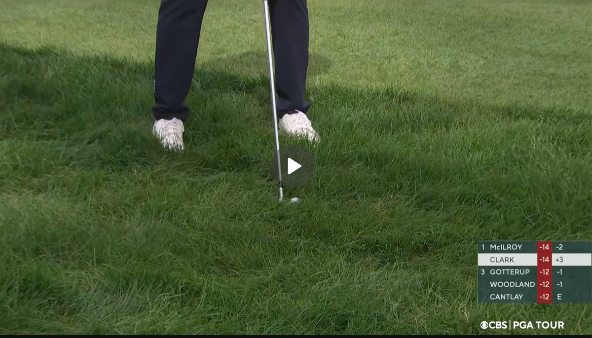 BrendanPorath's tweet photo. Immelman: “He’s taking a long look at this, this is like the third club he’s placed down behind the ball there.”

Nobilo: “So the lie might be better.” https://t.co/mpPNUVHxK8