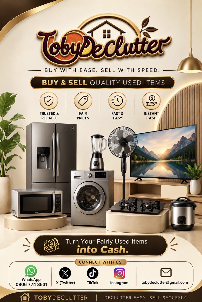 TobyDeclutter's tweet photo. It is Official! 🥳 TobyDeclutter is LAUNCHING TODAY. 
We are Lagos’ safest peer-to-peer platform for buying &amp; selling used or new goods.

Why trust us?
• 📜 CAC Reg No: BN 9691652

👇 Read the next tweet for listing &amp; buying rules https://t.co/CHWmfMmASf