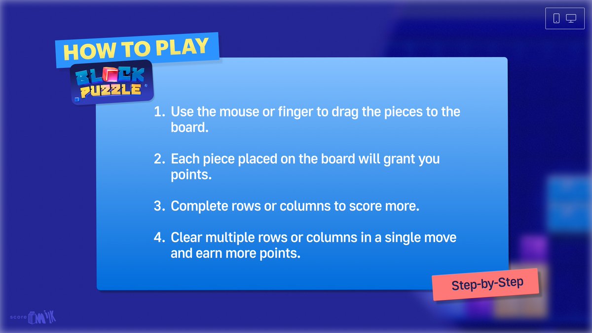 ScoreMilk's tweet photo. Block Puzzle is a battle of strategy. 🧠🧩

You have 90 seconds to outscore your opponent by placing pieces, clearing rows and columns, and making every move count.

No luck. No wasted moves. Just smart decisions under pressure.

Can you come out on top? 👀🏆 https://t.co/Md7io5b8fR