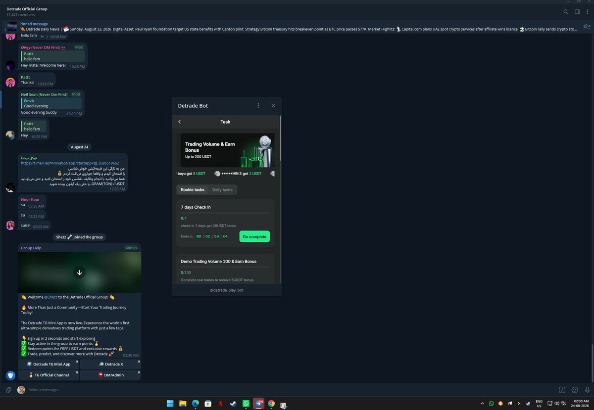 ShezzX20's tweet photo. @Bulls_Crypt0 @Detrade_en Done, followed and TG tasks https://t.co/hHpLcIsFNo
