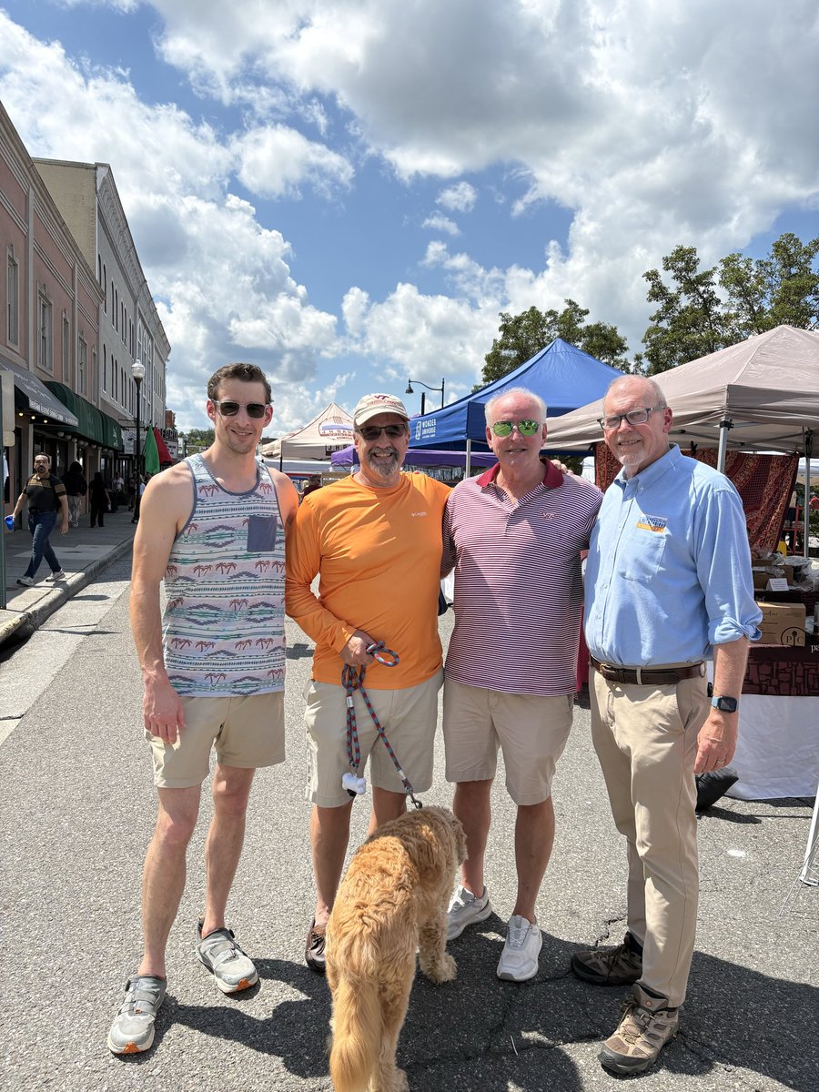 MorganGriffith's tweet photo. On Saturday, I went to Radford‘s community fest, where I talked to voters, stopped by the Republican Party booth, and got to hang out with my daughter and son-in-law.  I also bumped into Patrick Moore, John Dalton Jr. and John Dalton III. https://t.co/0tqBxb1873