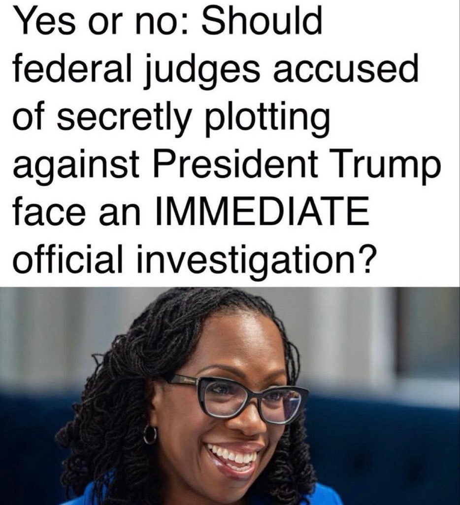 neil_mtz's tweet photo. Should federal judges accused of secretly plotting against President Trump face an IMMEDIATE official investigation? https://t.co/3nSchWN2VZ