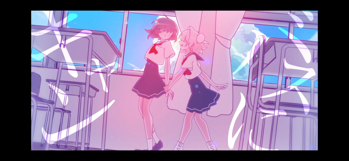 Choco_Pallet's tweet photo. これは新曲の好きなとこを見て見て〜ってするだけのツイート

今回のMVは文字が多めに動いております
#快晴 #雨衣 https://t.co/6d6FsFUFOo