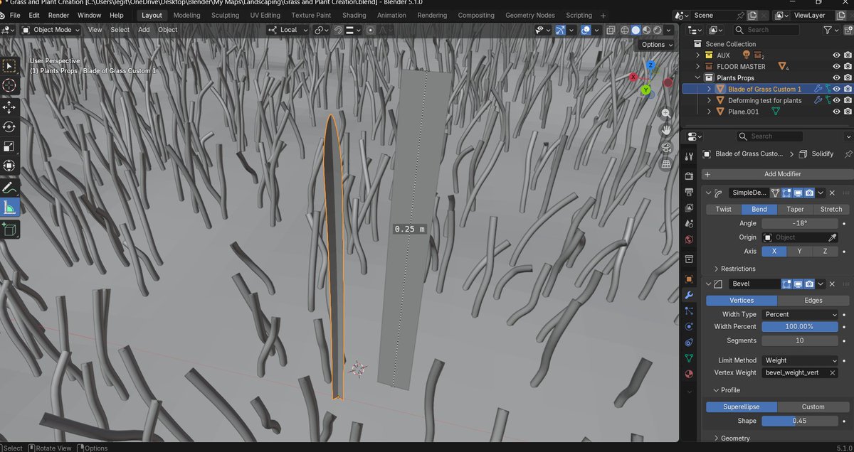 NechyrsAbyss's tweet photo. Just as I was making progress on building custom blades of grass for putting them right where I want them, I got called to ask if I could go into work 30 minutes early 🫤 Here's my progress. https://t.co/sTXniijbLC