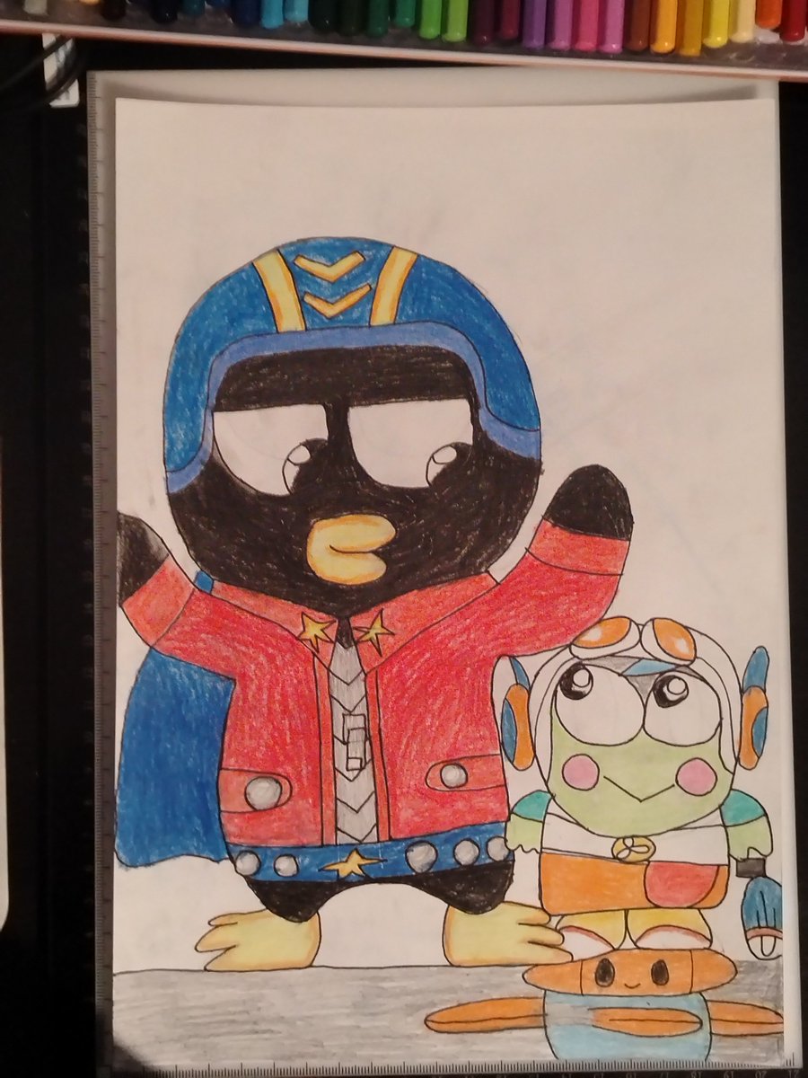 wolfcryxFR's tweet photo. Stunt driver Badtz Maru 🐧🖤
And Wendy Keroppi 💚🐸 for the goat @Ceylnn12345 🐐 Hope u like it!! #brawlstars #Badtzmaru #Keroppi #Stu #Wendy #Fanart https://t.co/W8C9sTGRwO
